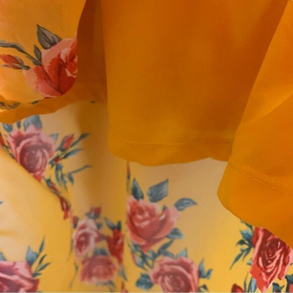 Divided Yellow Floral Spaghetti Strap Dress Size 6 - Picture 2 of 11
